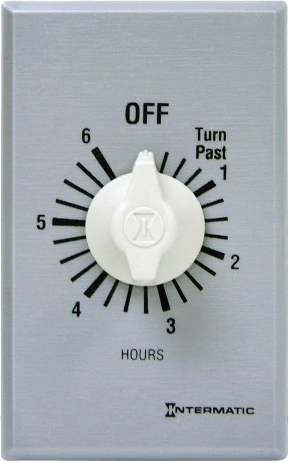 Intermatic FF46H 6-Hour Spring-Loaded Wall Timer, DPST, No Hold