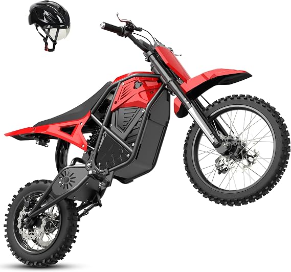ESKUTE Electric Dirt Bike for Teens Adults, Mid-Drive Motor 3500W Peak, Electric Motorcycle 48V23Ah Battery, 53-Mile Range, 38mph, Hydraulic Nitrogen Dual Shock Absorbers, RED