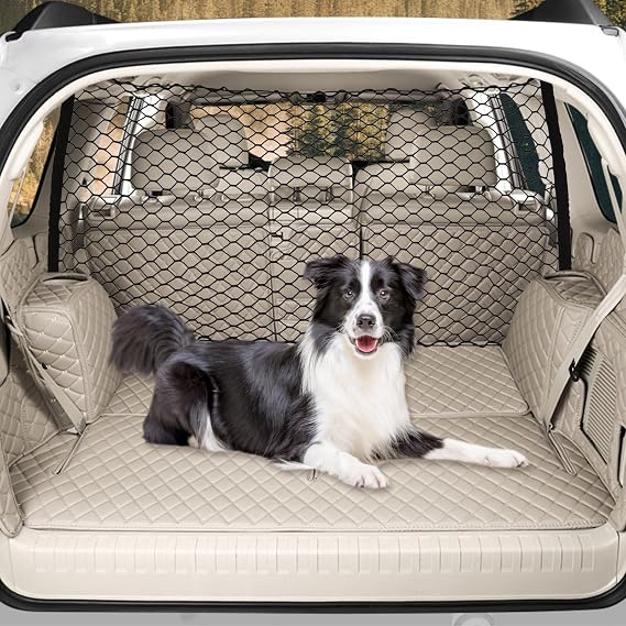 SUV için Köpek Araba Net Bariyeri - Evcil Hayvan Araba Bölücü Arka Koltuk Bariyer Ağı, Kurulumu ve Çıkarılması Kolay, Kamyonlar, SUV, Kamyonetler, Araba Ağı Düzenleyici Saklama Çantası için