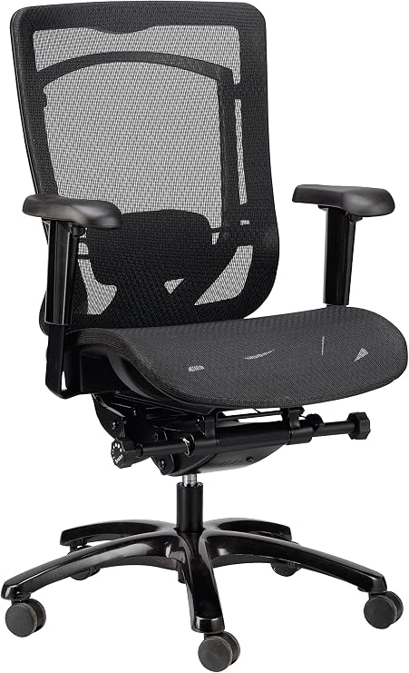 Eurotech Seating Monterey Mesh Seat & Back Chair, Black