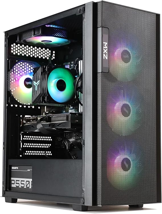 MXZ Gaming PC Computer I5 10400F, GTX1660S, 8GB*2 DDR4, NVME M2 500G, 6RGB Fans,Windows 11 Pro Ready to use, Gamer Desktop Computer(I5 10400F| GTX1660S)