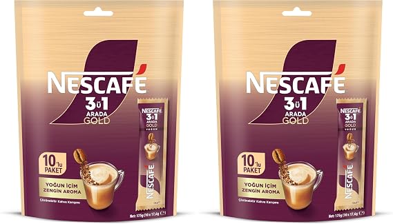 Nestle Nescafe 3ü1 Arada Gold Yoğun 10'lu Çoklu Paket 10x 17,6 g (2 paketi)