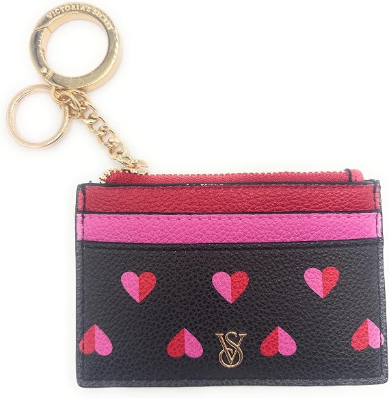 Victoria's Secret The Victoria Card Case Keychain, Black/Pink/Red, Card Case, Bag Charm
