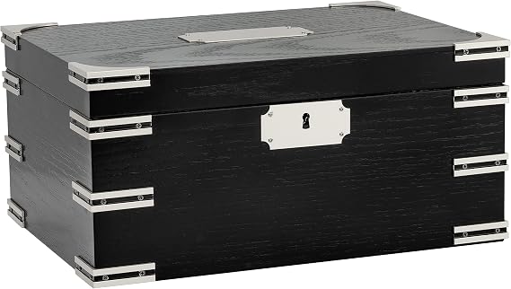 Ironsides Cigar Humidor, Holds Up to 100 Cigars, Ebony Finish