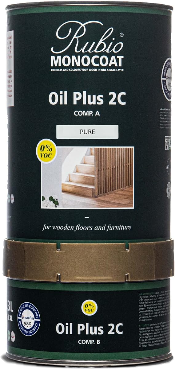 Rubio Monocoat Oil Plus 2C Pure Colour 1.3 Litres with Hardener