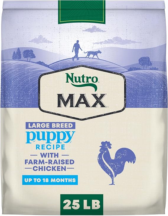 Nutro Max Large Breed Puppy Dry Dog Food, Farm-Raised Chicken, 25 lb