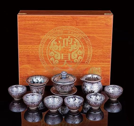 Jian Zhan Tenmoku Tea Set Kiln Fired Porcelain Chinese Pottery Tenmokus Jianzhan Tea Cups Pink