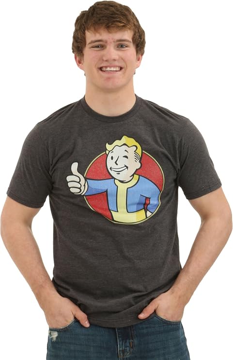 Fallout Vault Boy Mens T-Shirt (M) Black
