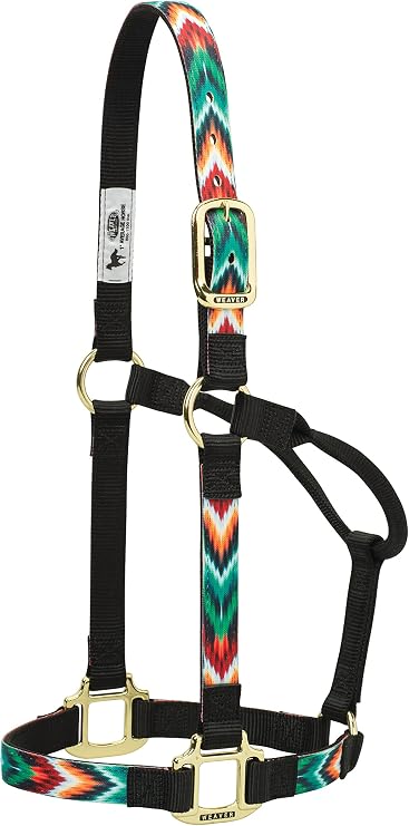 Weaver Leather Chevron Non-Adjustable Nylon Horse Halter, Average, Black/Multi