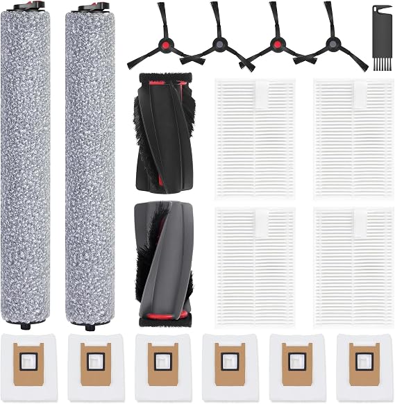 Replacement Parts Kit for Eufy C28 (Omni C28) Robot Vacuum Cleaner | 2 Mop Rollers, 1 Roller Brush, 4 Filters, 4 Side Brushes, 6 Dust Bags & 1 Cleaning Brush - Accessories Kit