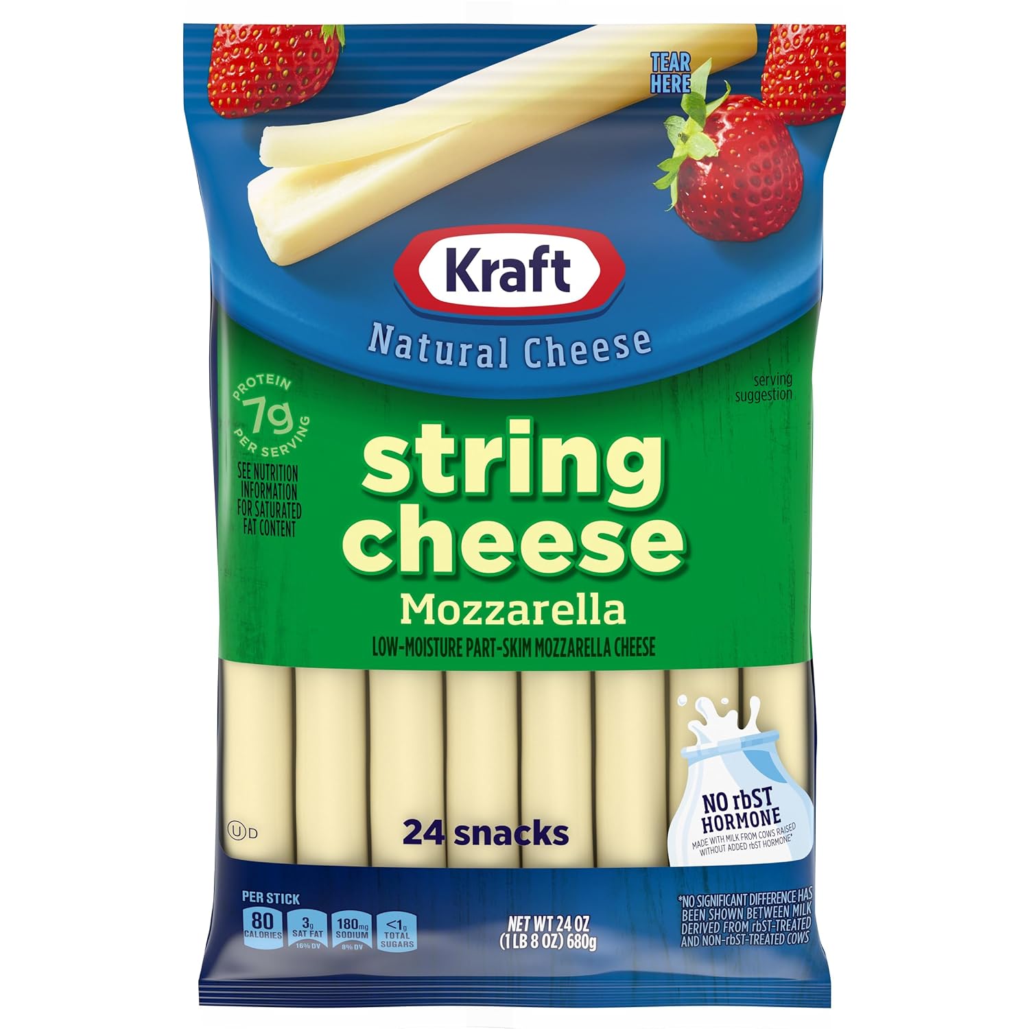 Kraft String Cheese Mozzarella Cheese Snacks 24 ct Sticks