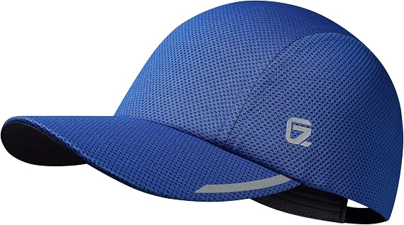 GADIEMKENSD Cooling Mens Running Hat Performance Mesh Hat with Reflective, Ventilation, Lightweight, Cools Up to 2 Hours, Mens Breathable Quick Dry Baseball Cap for Workout Gym Golf Sports Blue