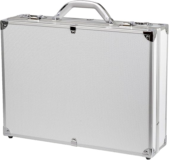 Alumaxx Attachékoffer OCTAN, Aktenkoffer aus Aluminium, Geschäftskoffer silber, Alu Business Koffer Pilot Case, 46 cm, 15 liters, Silver (Silber)