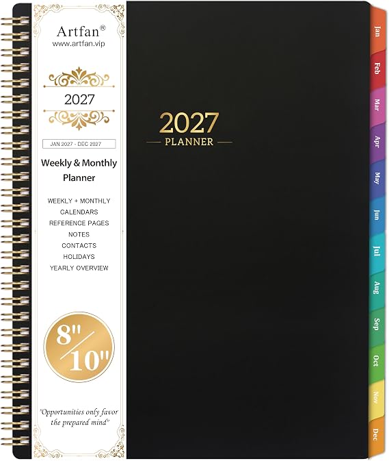 2027 Planner - Calendar/Planner 2027 Weekly and Monthly with Tabs