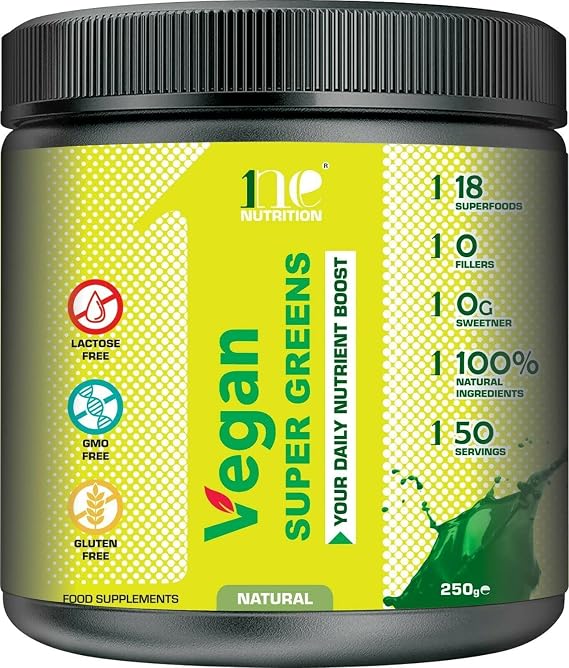 Super Greens Powder 250g – Ultimate Immune Support | Green Powder Superfood for Immunity, Energy and Detox | Vegan, 100% Natural| No GMO, No Gluten, No Fillers | 50 Servings