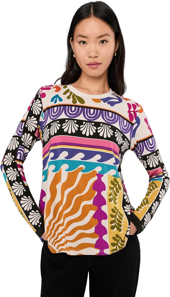 Johnny Was The Janie Favorite Long Sleeve Crew Neck Swing Tee