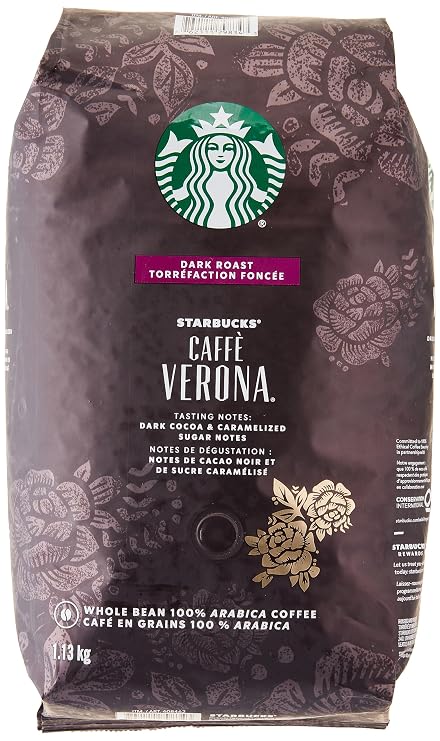 Starbucks Caffe Verona Dark Roast Coffee (Caffe Verona Whole Beans, 40 Ounce)