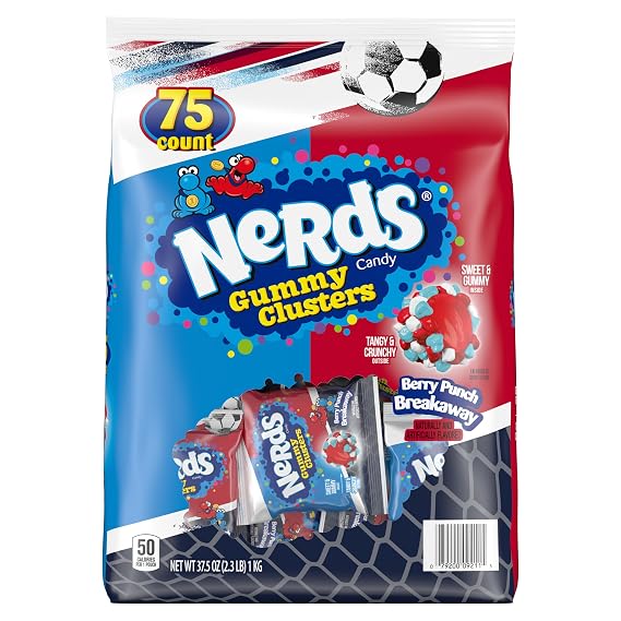 NERDS Gummy Clusters Berry Punch Breakaway Candy, 37.5 oz, 75 Ct
