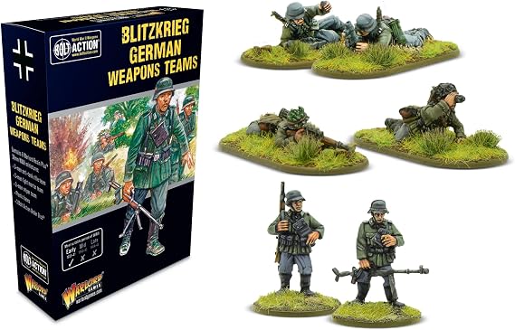 Warlord Games Blitzkrieg German Weapons Teams - 28mm Scale Miniatures for Bolt Action Highly Detailed World War 2 Miniatures for Table-top Wargaming