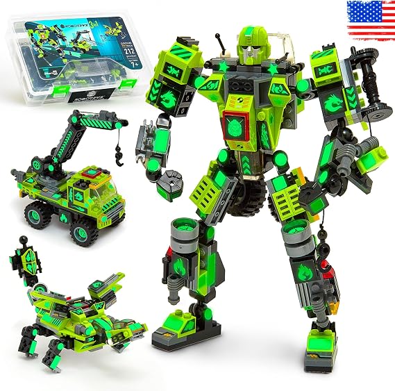 JITTERYGIT Robot STEM Toy 3 in 1 Fun Creative Set Construction Building Toys for Boys Ages 6-14 Years Old Best Toy Gift for Kids Free Poster Kit Included