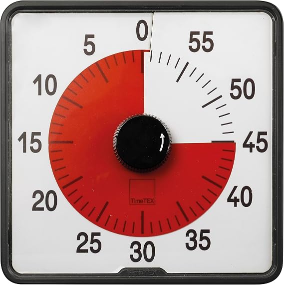 TimeTEX - Timer Countdown L Red Precise Timer for Versatile Time Keeping with Practical Functions Contents: Battery-Operated Time Clock in Red (Size: Approx. 20 x 20 cm)