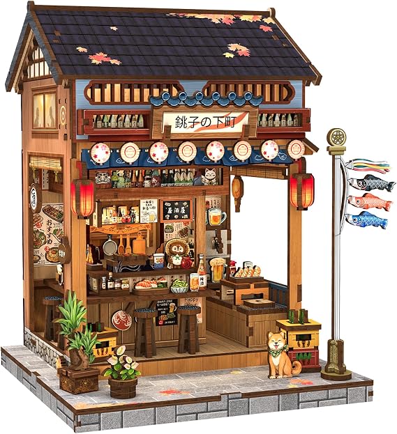 CUTEBEE Book Nook Kit, DIY Miniature House Japanese Izakaya for Adults