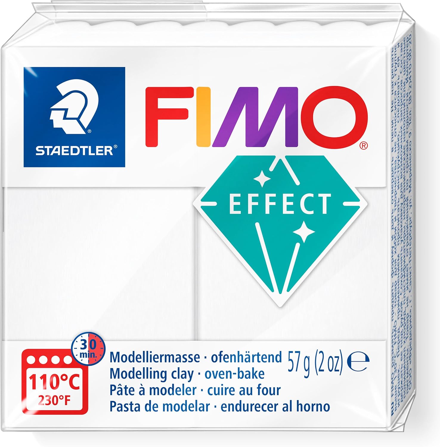 Staedtler Fimo 8010-014 Fimo Effect Modeling Clay 57 gr Transparent White