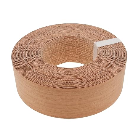 Edge Banding, 2" 50ft Roll Wood Veneer Strips with Hot Melt Adhesive, Iron-on Wood Banding Strips for Cabinet Repair Furniture Restoration Wood Trim Cherry