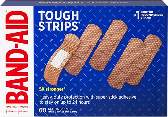 BAND-AID Brand Tough Strips Adhesive Bandages, All One Size, 60 Count