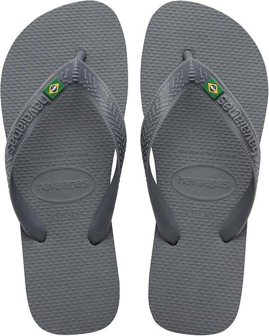 Havaianas Top Brasil Unisex Adults FlipFlop Steel Grey 8 UK