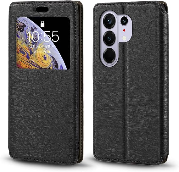 Tecno Camon 50 Ultra 5G Compatible Window Leather Case - Black