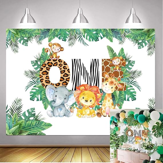 BUTEN Wild One Backdrop 7x5ft Jungle Safari Theme Backdrop