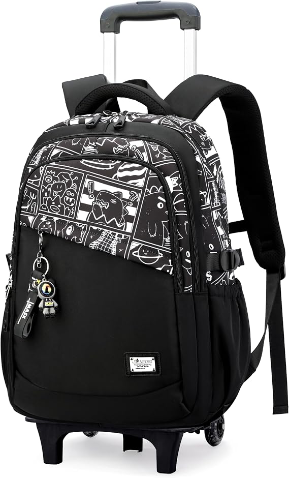 VIDOSCLA Boys Rolling Backpack Trolley BookBag Teens Backpack with Wheels
