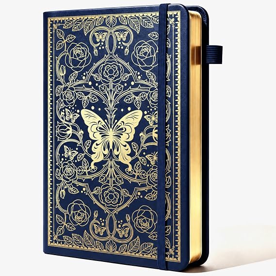 BIROYAL Notebook A5 Dotted 256 Pages Bullet Journal 120 g Paper Blue