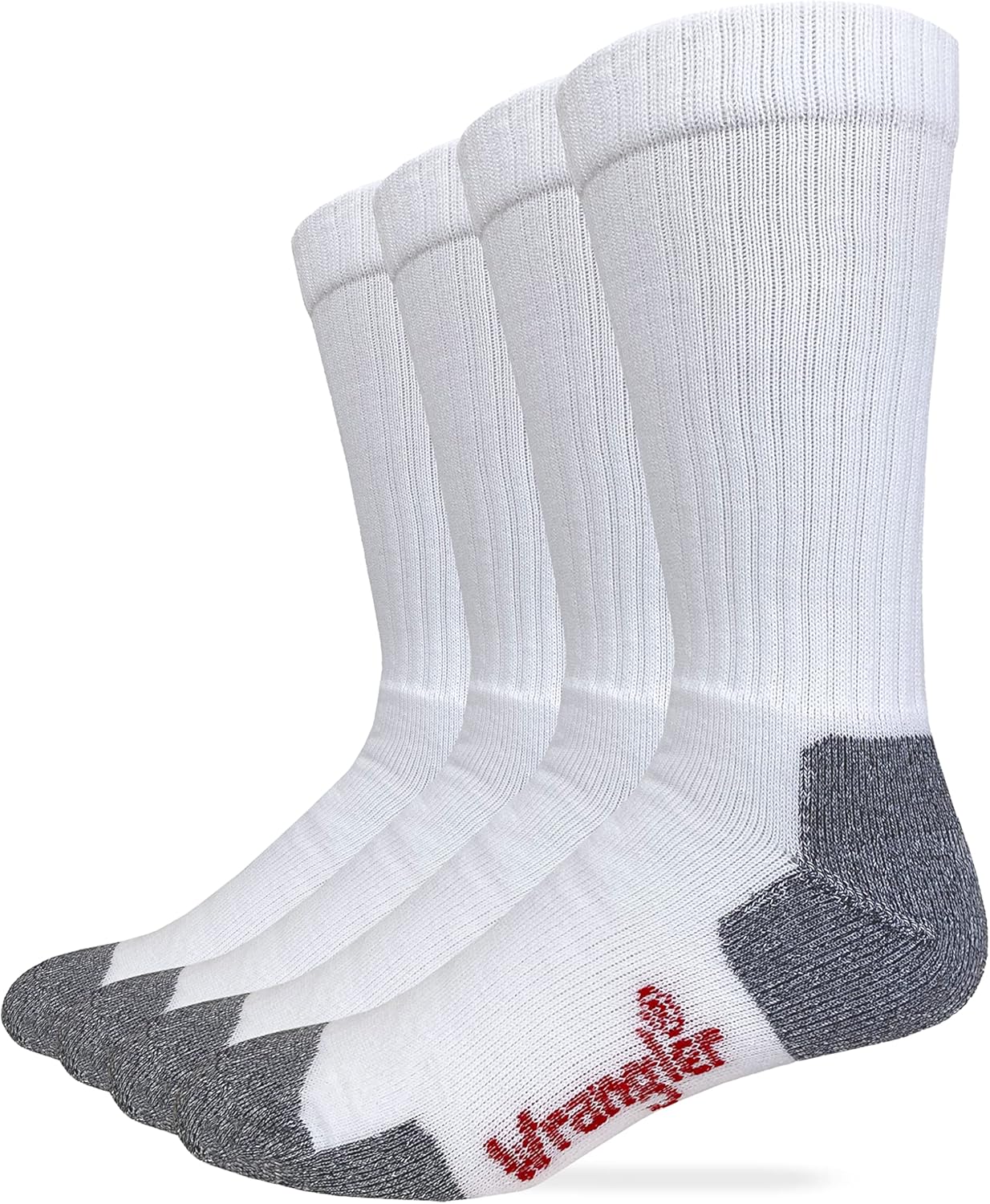 Wrangler Mens Ultra Dri Everyday Rib Crew Work Boot Socks 4 Pairs