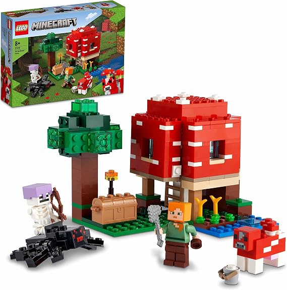 LEGO® Minecraft® Mantar Evi 21179 – Macera Oyunlarını Seven Çocuklar İçin Oyuncak Ev İçeren Yaratıcı Oyuncak Yapım Seti (272 Parça)