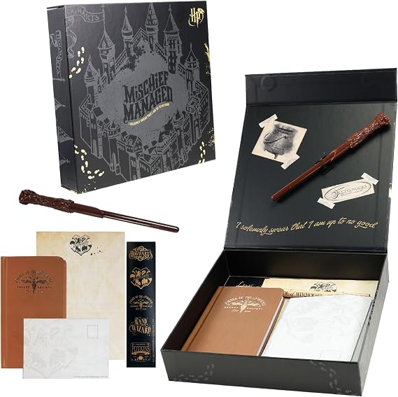 Blue Sky Studios Harry Potter Marauders Map Stationery Set, Notebook Wand Pen Stickers and Stationery Writing Supplies, Novelty Merchandise and Gift