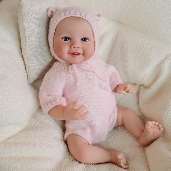 iCradle Lovely Real Look Reborn Baby Dolls 20 inch 50 cm Full Body Vinyl Baby Doll Girl Eyes Opened Anatomically Correct Realistic Newborn Doll Toy Gift for Ages 3+ with Outfit & Accessories (White)