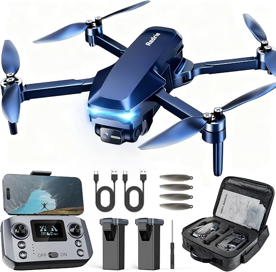 Drone with Camera 4K for Adults Beginners, Drone with GPS, Brushless Motor, Auto Return, Follow Me, Tap Fly, Circle Fly,One Key Start, 45 Mins Long Flight, Under 249g