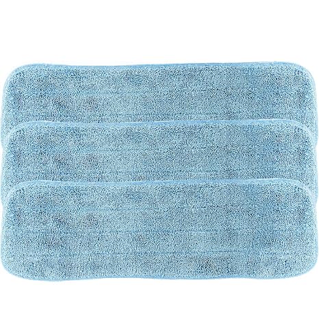 Zwipes Professional Premium Microfiber Smooth Wet Cleaning Replacement Mop Pads, 18 inch, 3-Pack, Blue