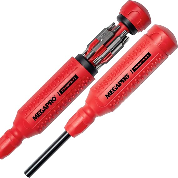 Megapro Tamperproof Security Screwdriver Set | Multi-Bit Screwdriver with 14 Hex Shaft | Next Gen Tamperproof Security Bits |Tri-wing bits | | Compact Security Bit Set (Next-Gen)