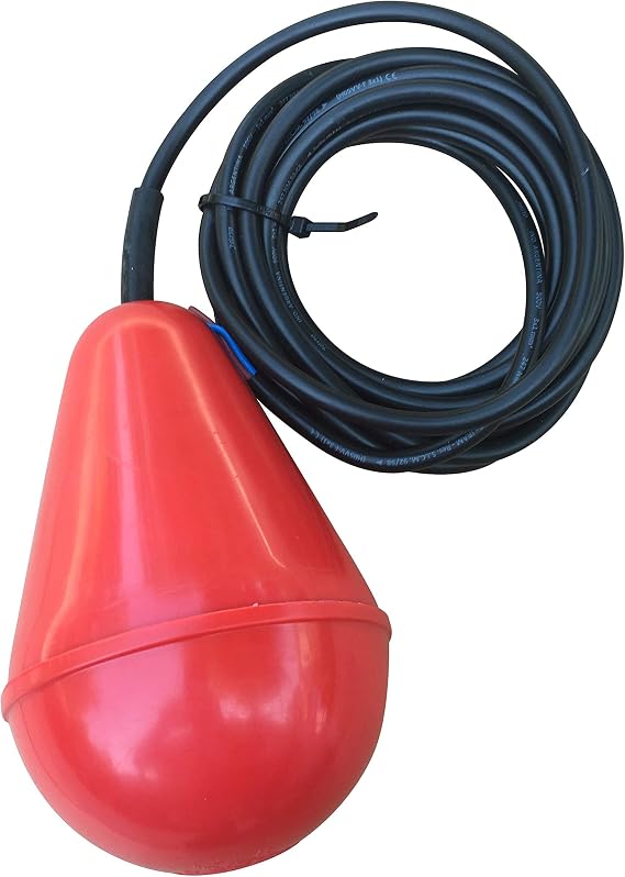 Sludge Boss Septic Float Switch, Heavy-Duty Sewage Pump Switch for Viscous Liquids and Suspended Solids in Wastewater, Mercury-Free Self-Orienting Tank Float for Septic Pumps to 1/2 HP (16 Ft Cable)