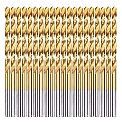 20PCS, 13/64", Titanium Coated Twist Drill Bits