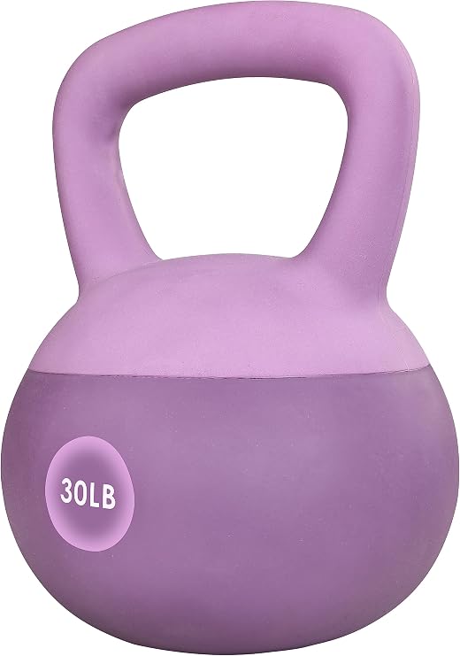 Fitvids Soft Kettlebells - Sea and Iron Sand Filled Weights for Women and Men - Color Coded Soft Vinyl Kettlebells, Multiple Sizes