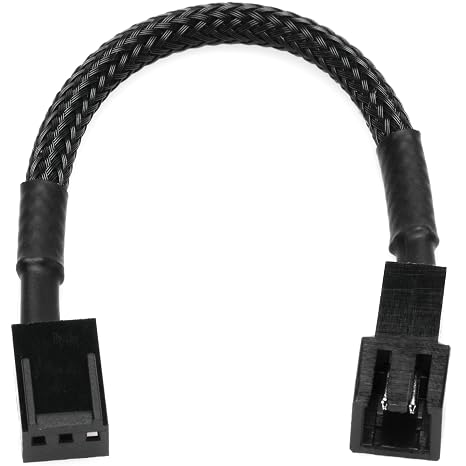 CRJ 2-Pin Male Fan to Standard 3-Pin PC Fan Adapter Cable 2-Pack