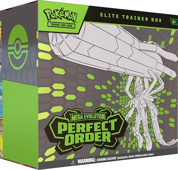 Pokémon TCG: Mega Evolution—Perfect Order Elite Trainer Box (1 Full-Art Promo Card, 9 Booster Packs & Premium Accessories)