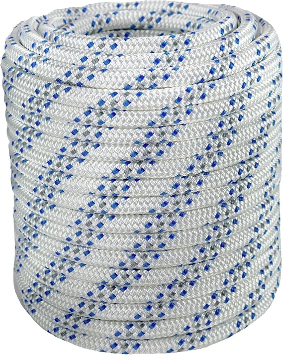 Double Braid Polyester Arborist Bull Rope | Made in USA | Rigging Hoisting Line | High Strength Tree Rope | 1 inch x 100 feet, no Eye Splice