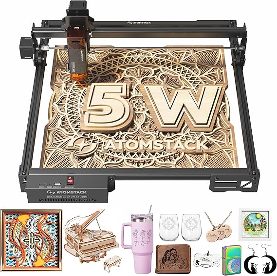 ATOMSTACK 5W Laser Engraver, A5 PRO V2 Laser Cutter&ATOMSTACK Maker Laser Engraver AC2 Camera