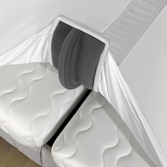 3-in-1 Split King Gap Filler for Adjustable Bed, White, 80"x80" | Attached Fitted Sheet, Bed Bridge, Twin/Twin XL to King Bed Converter, Mattress Connector