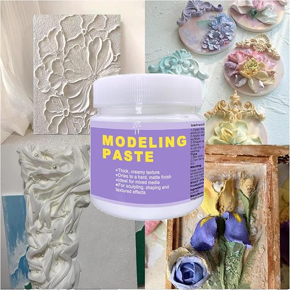 10.58 OZ Acrylic Modeling Paste, Modeling Paste for Textured Art, Texture Pastes for 3D Art, Modeling Clay for DIY Crafts, Enhances Sculptures Material, Craft Enthusiast Sculpture Model Compounds